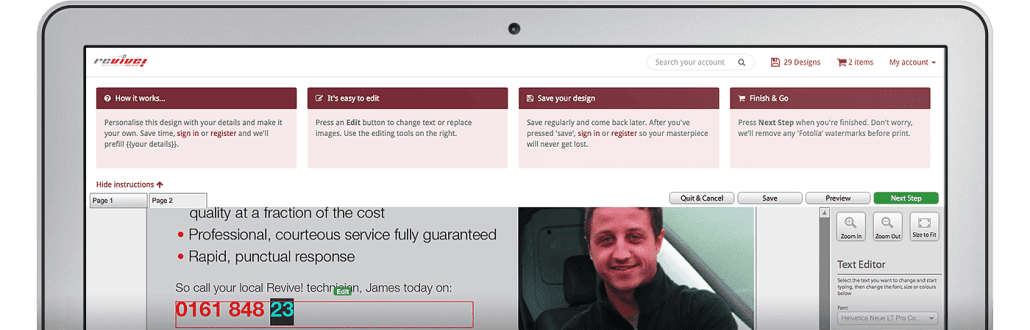 Revive Web-to-Print Portal Example Revive Web-to-Print Portal Example